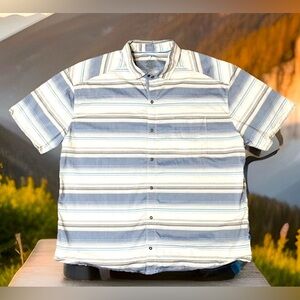 Kuhl Men's Response Button Short Sleeve Shirt Sail Blue Pocket XXL